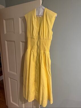 Yellow Tommie Cap Sleeve Smocked-Waist Midi Dress from Anthropologie